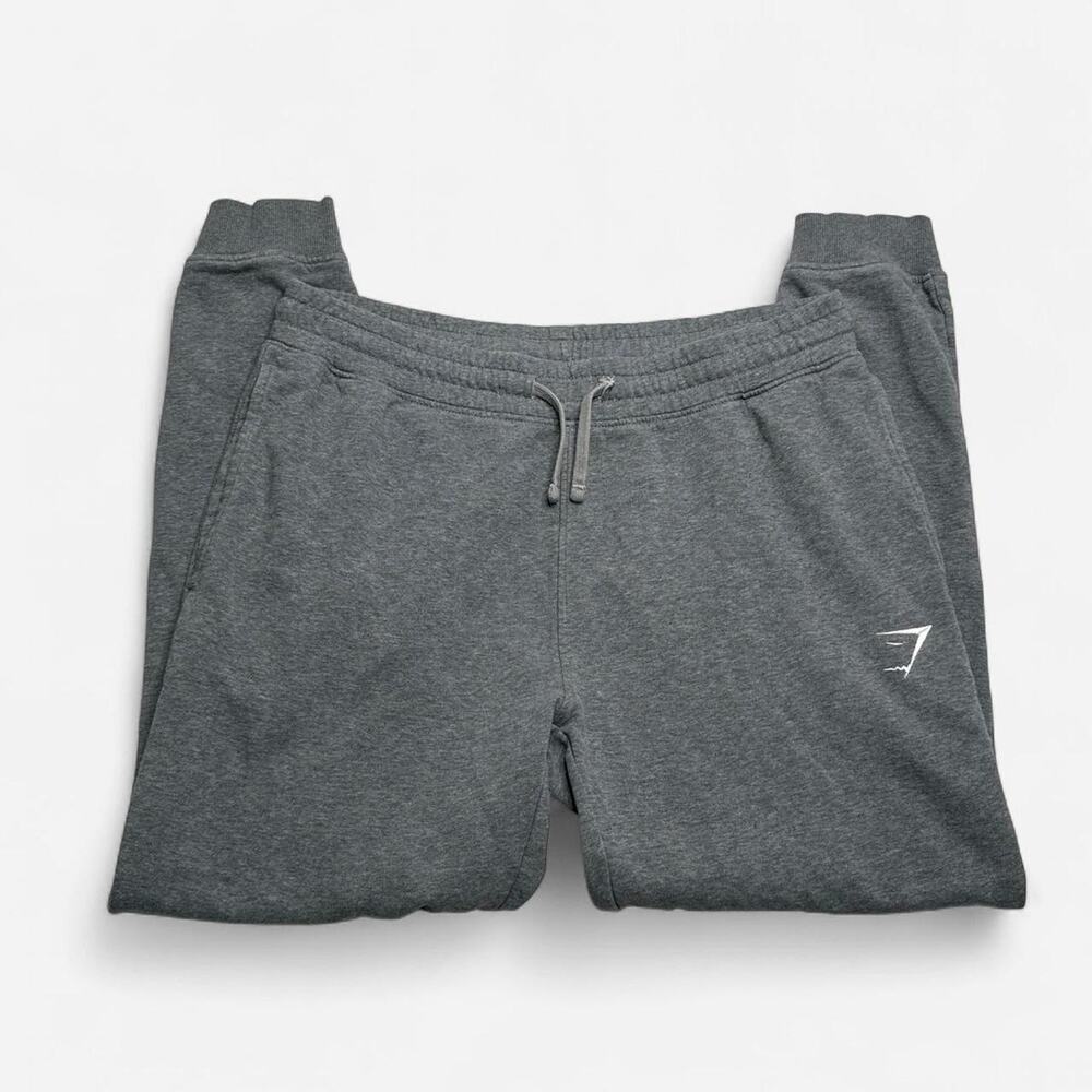 Gymshark Essential Fleece Jogger Sweatpants Gray Logo Men’s Large - Picture 2 of 7